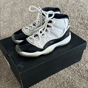 Jordan 11 Retro Concord Kids Black and White High-Top Sneakers
